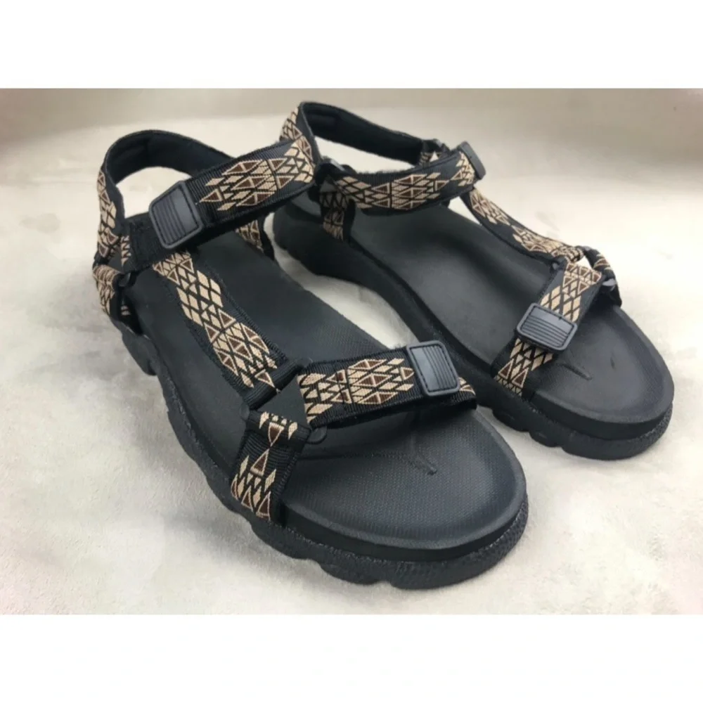 𝅺EDDIE Bauer Sport Hike Sandals Blk/Tan Sz12